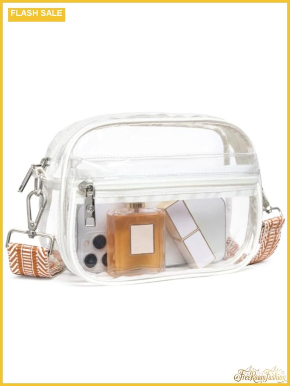 Clear Crossbody Bag Stadium Approved Waterproof TPU Wide Guitar Strap